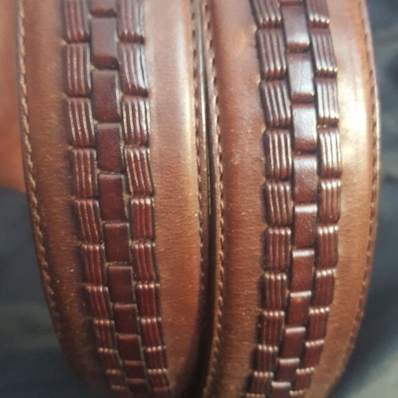 Men's Vtg Brighton Leather Belt sz36. Masculine Western Rustic Cowboy Classic - Picture 1 of 8